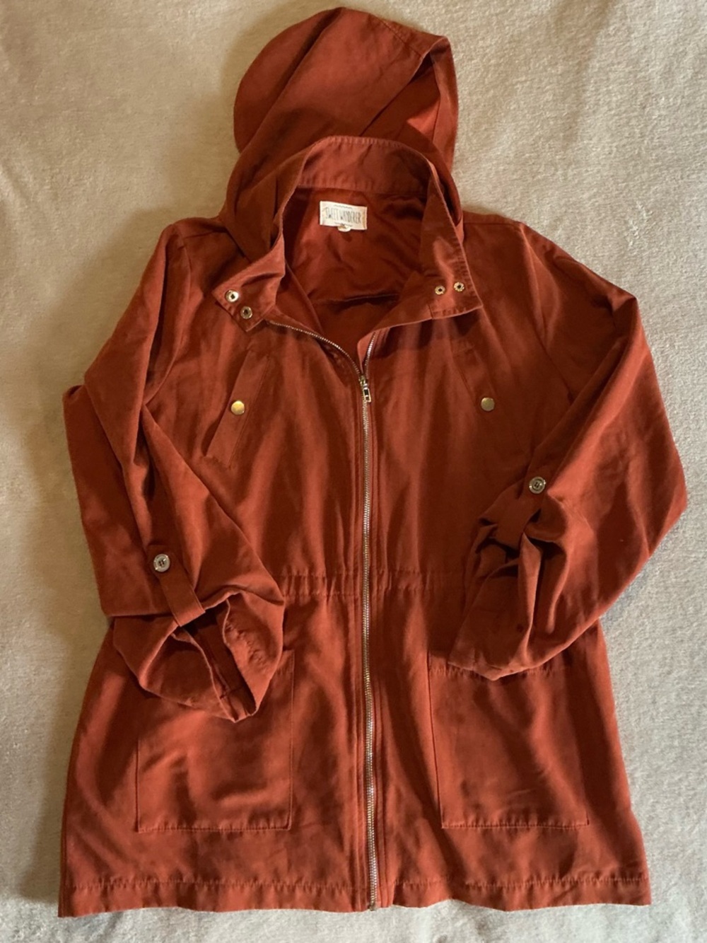 Sweet Wanderer Rust Hooded Utility Jacket